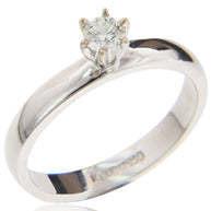 Anillo Solitario de diamante 0.20 CT Oro blanco de 14K