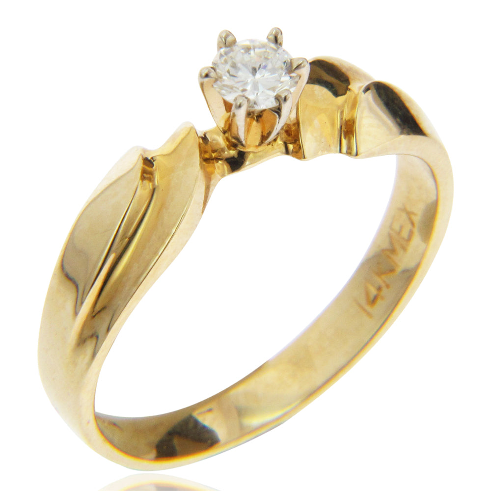 ANILLO CON DIAMANTE 0.18 CT 14K