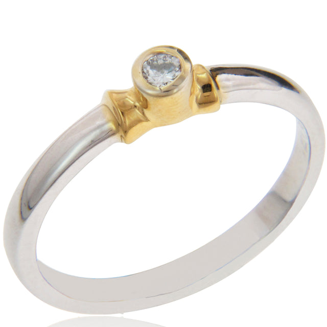 ANILLO CON DIAMANTE 0.07 CT 14K