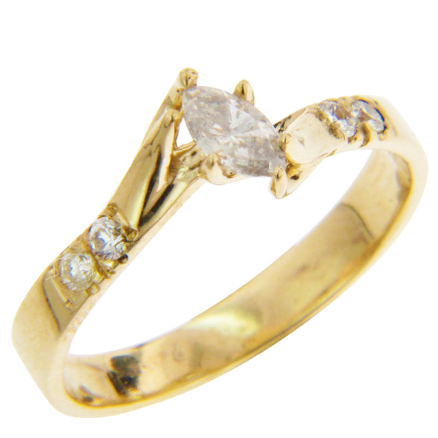 ANILLO CON DIAMANTE 0.25 CT, 0.08 CT 14K