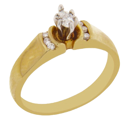 ANILLO CON DIAMANTE 14K 0.14 CT